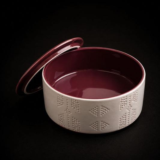 Tatreez Plate - Burgundy